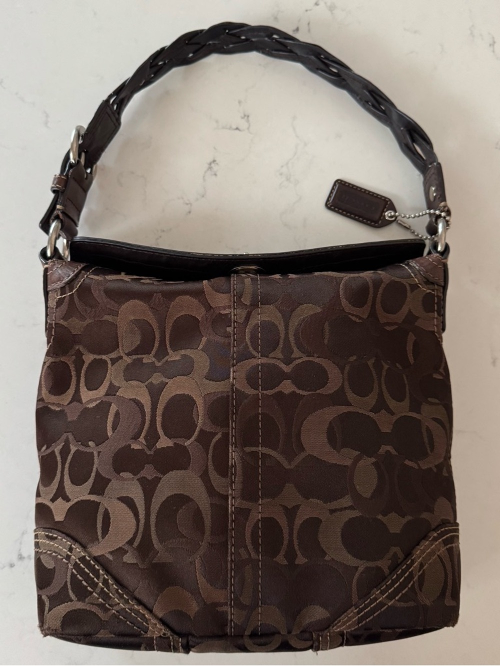 Coach Chelsea Hobo in Optic Signature Brown